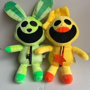 2 PACK, kickin chicken & Hopscotch Smiling Critters Figure stuffed Plush toy